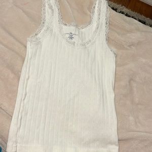 Brandy Melville white tank with lace